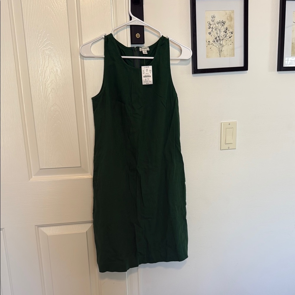 J Crew Elegant Green Sleeveless Dress